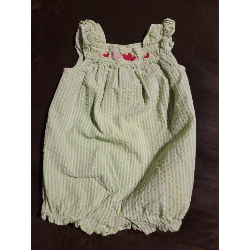 Gymboree little strawberry layette line romper one‎ piece 3 6 months